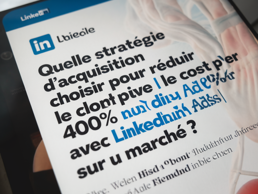 Quelle stratégie d'acquisition choisir pour réduire le coût par lead de 40% avec linkedin ads sur un marché niche